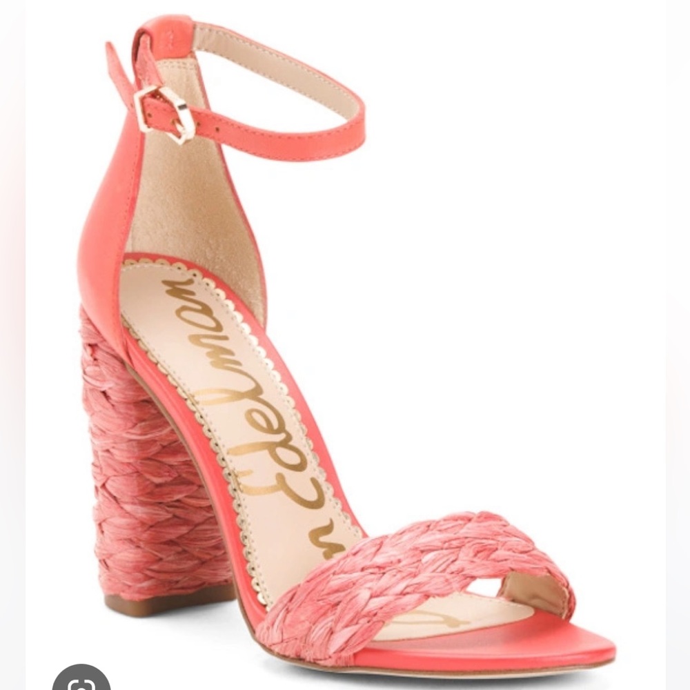 Sam Edelman pink braided block heel